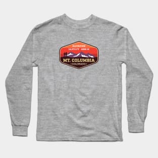 Mt Columbia Colorado 14ers Mountain Climbing Badge Mount Long Sleeve T-Shirt